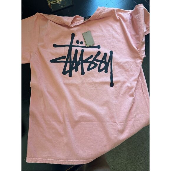 Stussy - Basic Tee Pigment Dyed in Coral - Picture 4 of 6